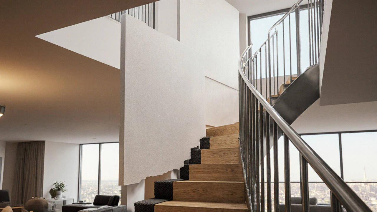 Offene Treppe im Wohnraum: Akustik und Absturzsicherung richtig planen