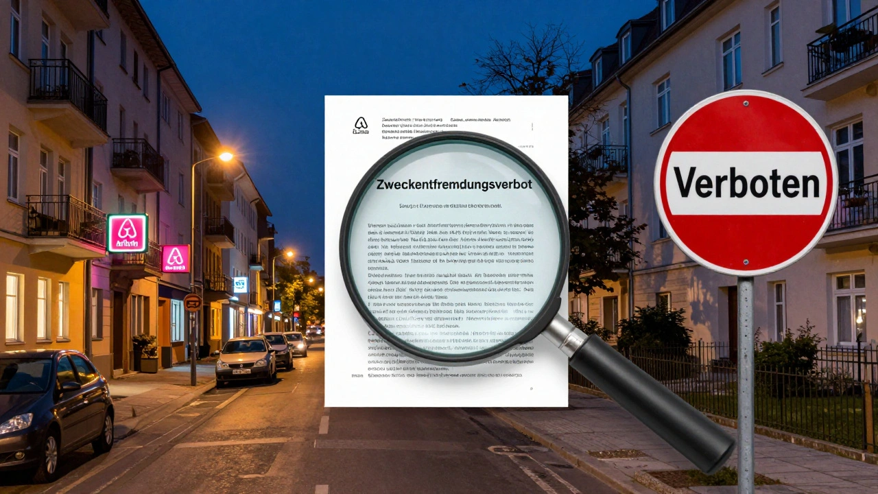 Vergleich von Berliner Airbnb-Wohnungen und verbotenen Wiener Wohngebäuden mit rechtlichem Hinweis.