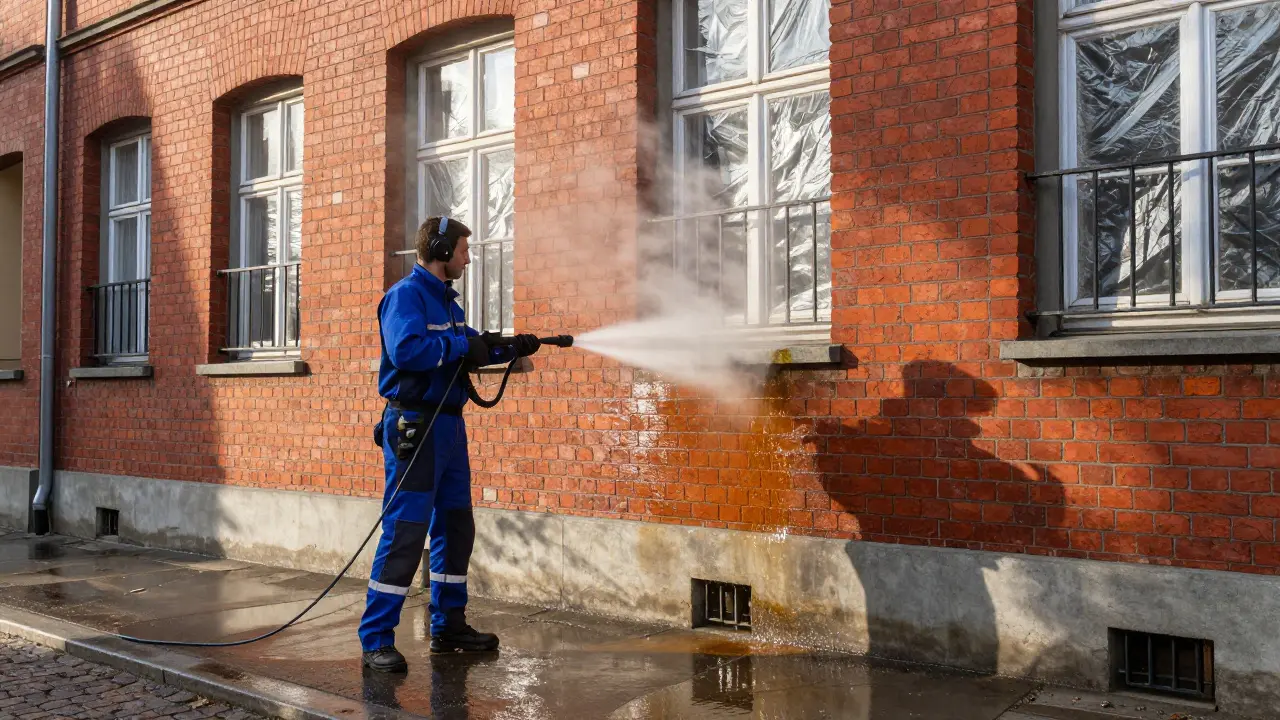 Hochdruckreinigung der Fassade: Schonende Verfahren und effektiver Schutz