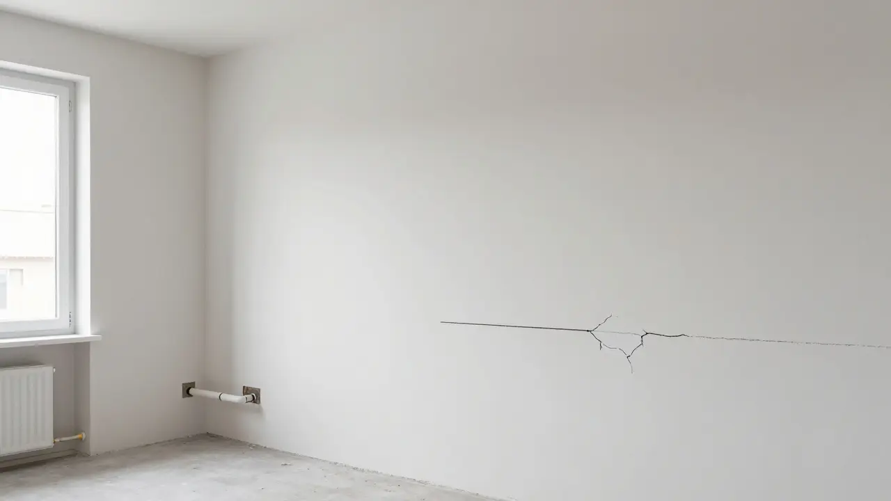 Vergleich: Eine intakte Wand mit versteckten Rohren neben einer gerissenen Wand durch falsche Schlitzverlegung.